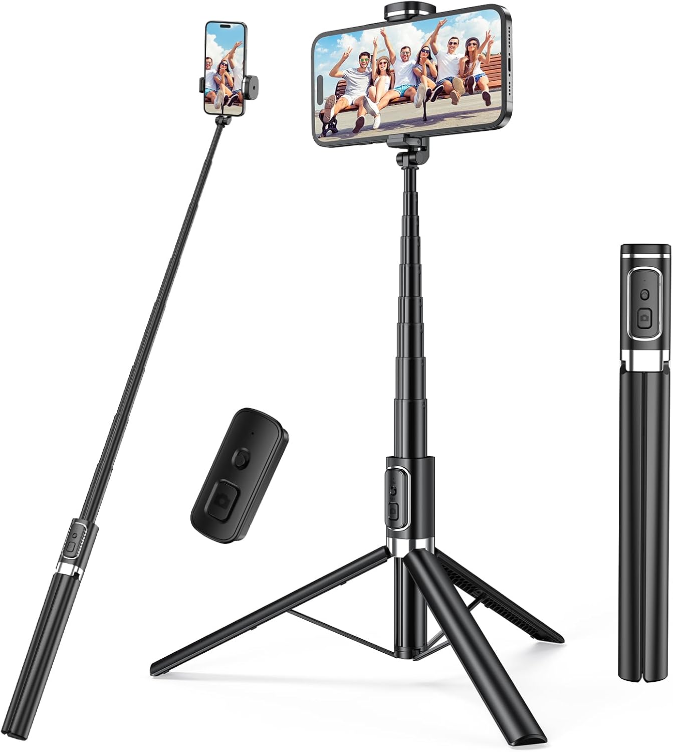 Selfie Stick,67 inch/1.7 Meter Selfie Stick Tripod,Gifts for Women Men,Portable Cell Phone Tripod Stand with Wireless Remote Shutter Compatible with iPhone 16e/16/15/14/13, Samsung Series(Black) - Image 2