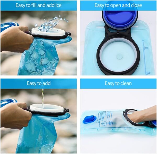 1.5L/2L/2.5L/3L Hydration Bladder, Large Opening Water Storage Bladder Bag, for Cycling Hiking Camping - Image 5