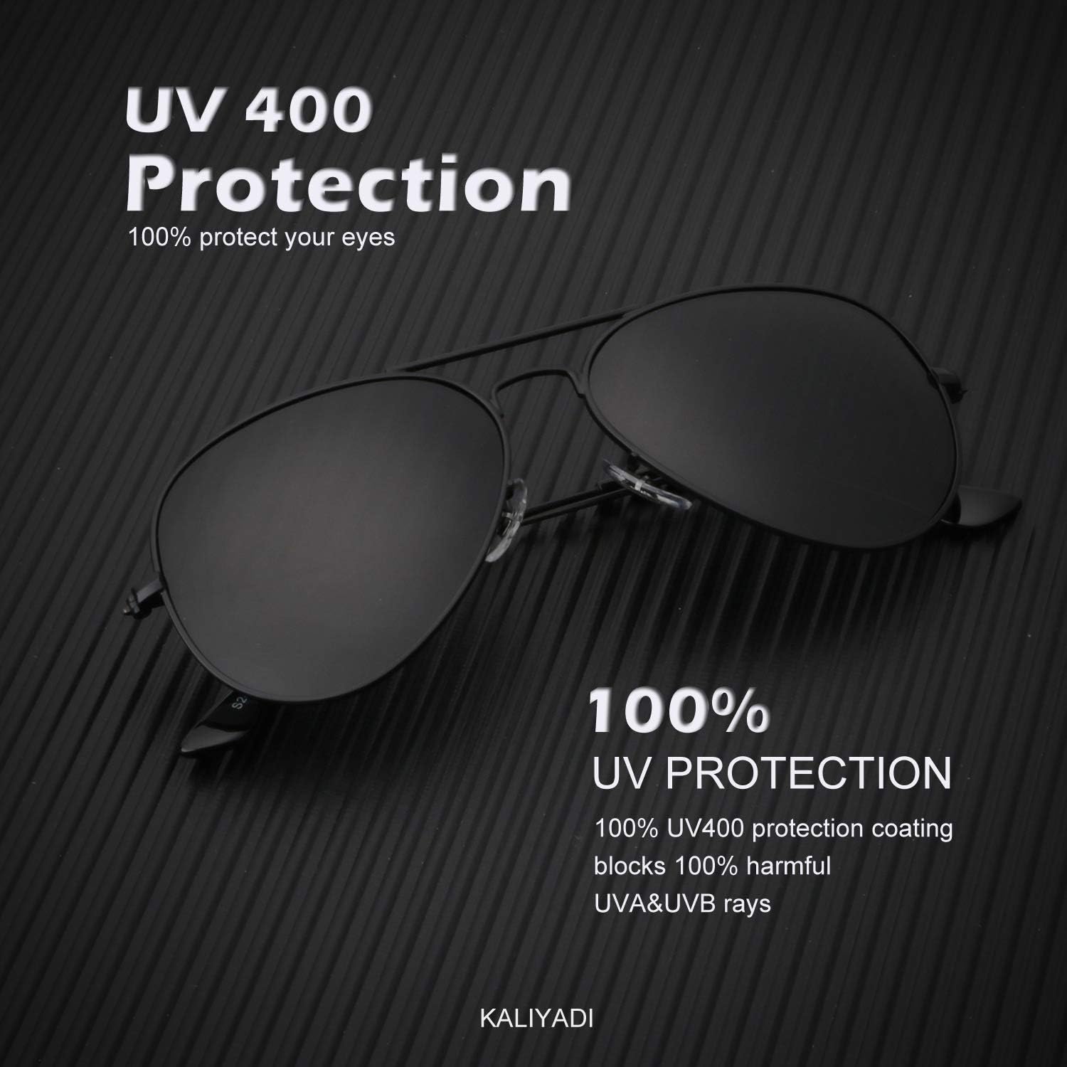 KALIYADI Classic Aviator Sunglasses for Men Women Driving Sun glasses Polarized Lens UV Blocking - Image 3