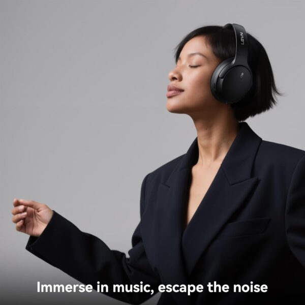 LEVN Hybrid Active Noise Cancelling Headphones, Wireless Headphones Bluetooth 5.4 with Transparent Mode, Hi-Res Audio, Deep Bass, 70H Playtime Over Ear Bluetooth Headset for Work/Travel/Home/Office - Image 4