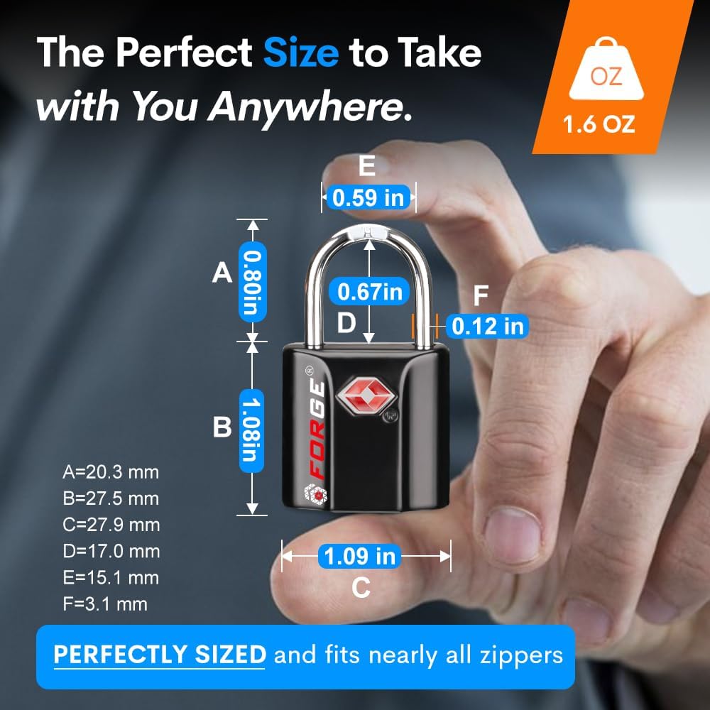 TSA Approved Luggage Locks, Ultra-Secure Dimple Key Travel Locks with Zinc Alloy Body - Image 4