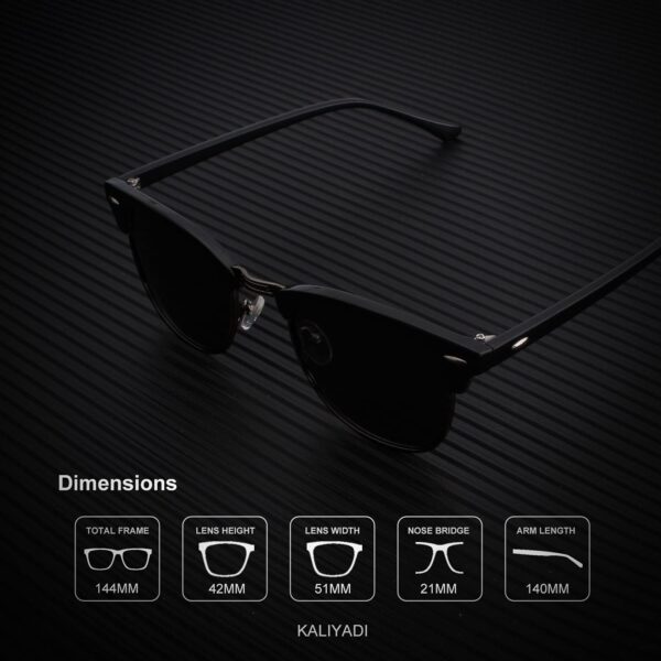 KALIYADI Sunglasses Men Polarized Sunglasses for Men Women Unisex Semi-Rimless Frame Retro Driving Sun Glasses UV Blocking - Image 6