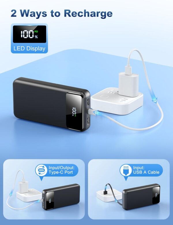 Portable Charger Power Bank 50000mAh Battery Pack, 22.5W Fast Charging PowerBank with Built in Cables,Travel Camping Essential USB-C Portable Phone Charger for iPhone Samsung Pixel Android iPad - Image 8