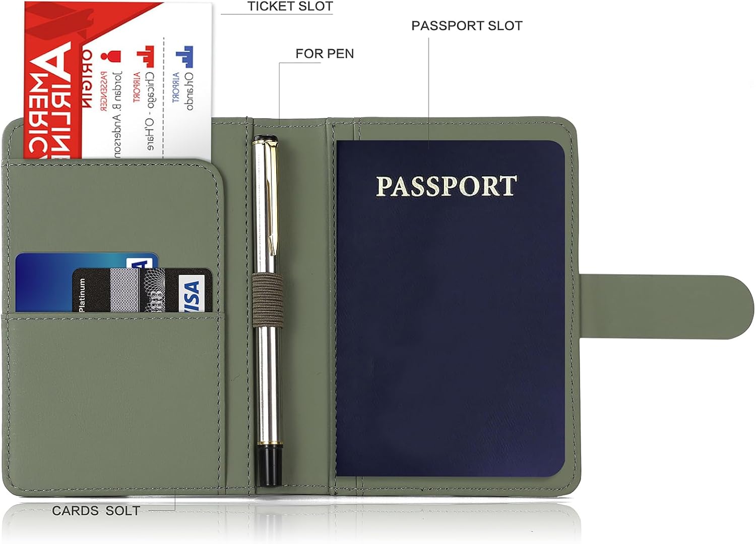 Melsbrinna Premium Leather Passport Holder Covers Case, Waterproof Rfid Blocking Travel Wallet Passport Holder with Pen Holder, Cute Passport Book for Women/Men - Image 3