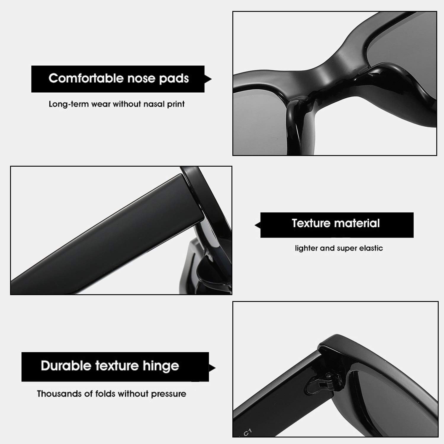 BUTABY Rectangle Sunglasses for Women Retro Driving Glasses 90’s Vintage Fashion Narrow Square Frame UV400 Protection - Image 6
