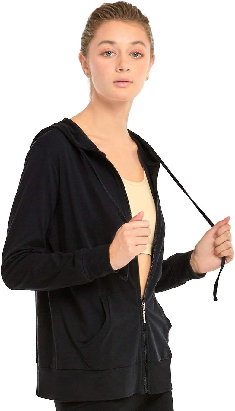 Sofra Women's Thin Cotton Zip Up Hoodie Jacket - Image 4