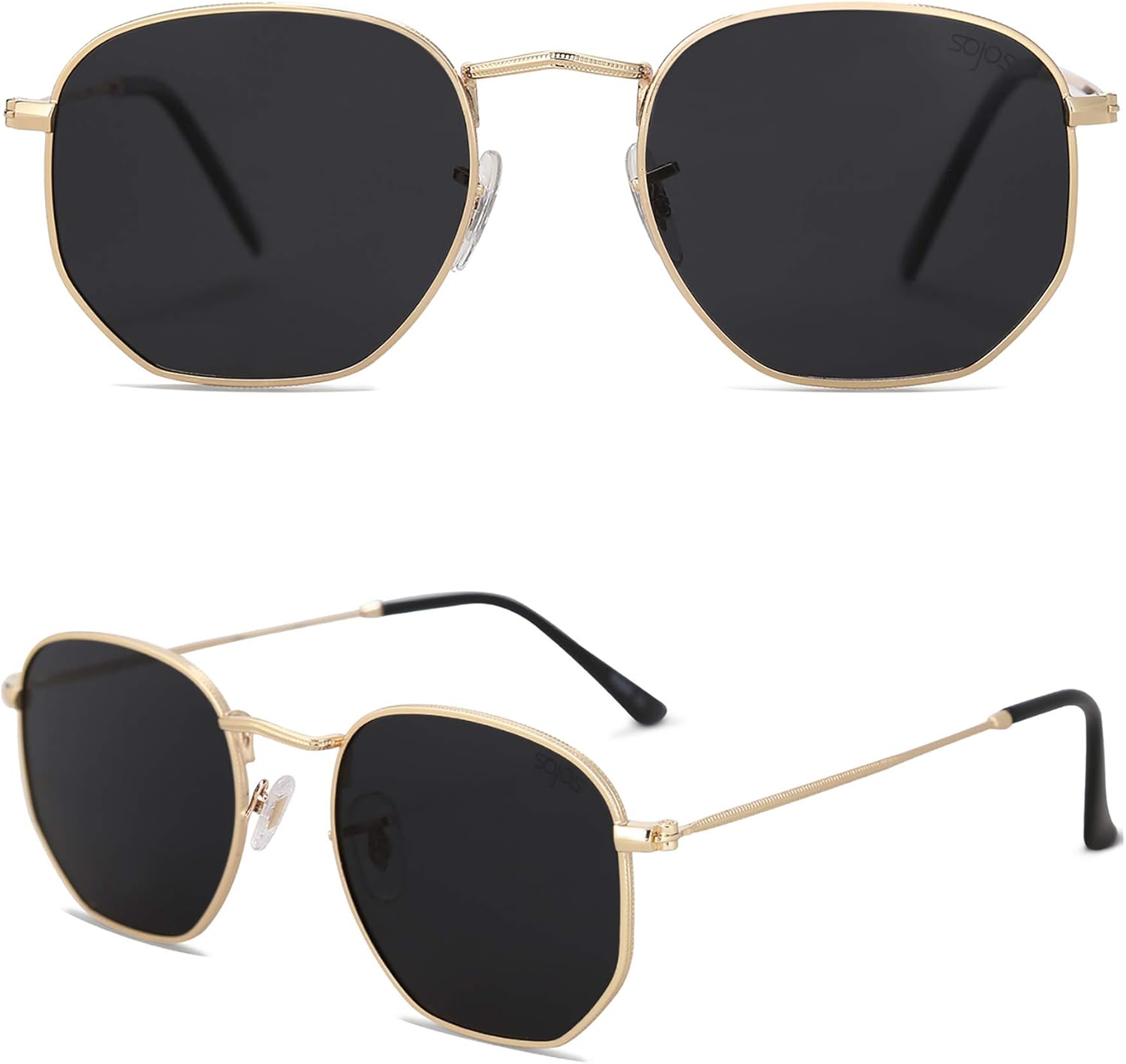 SOJOS Square Polarized Sunglasses for Women Men Small Hexagonal Polygon Shades SJ1072 - Image 3