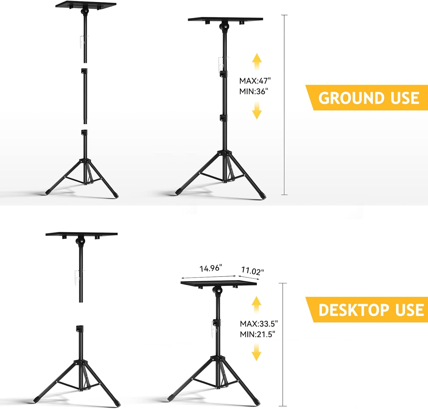 Projector Stand Tripod - Laptop Tripod Projector Stand Adjustable Height 22 to 47 Inch, Projector Tripod Stand, Tripod for Porjector, Projector Stand for Outdoor Movies - Image 6