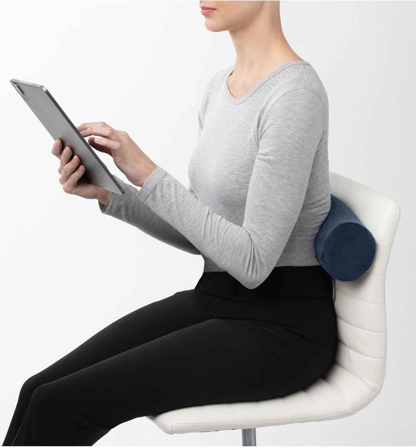 Brookstone Free Form Travel Pillow - Lightweight Flexible Memory Foam Travel Neck Pillow for Sleeping, Car, Airplane & Travel Support, Blue - Image 6