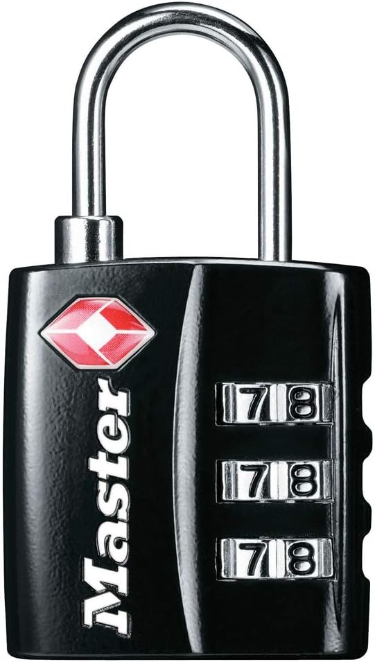 Master Lock Black TSA-Approved Luggage Lock with Wide Lock Body and Thin, Durable Steel Shackle, Zipper Lock for Backpacks, Luggage, 4680DBLK - Image 2