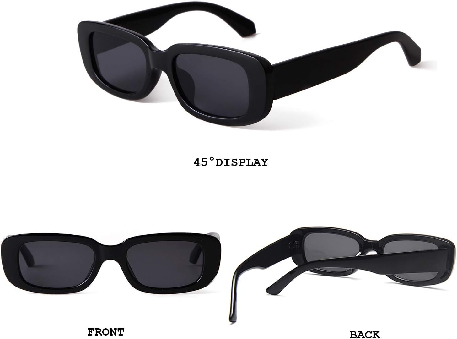 BUTABY Rectangle Sunglasses for Women Retro Driving Glasses 90’s Vintage Fashion Narrow Square Frame UV400 Protection - Image 3