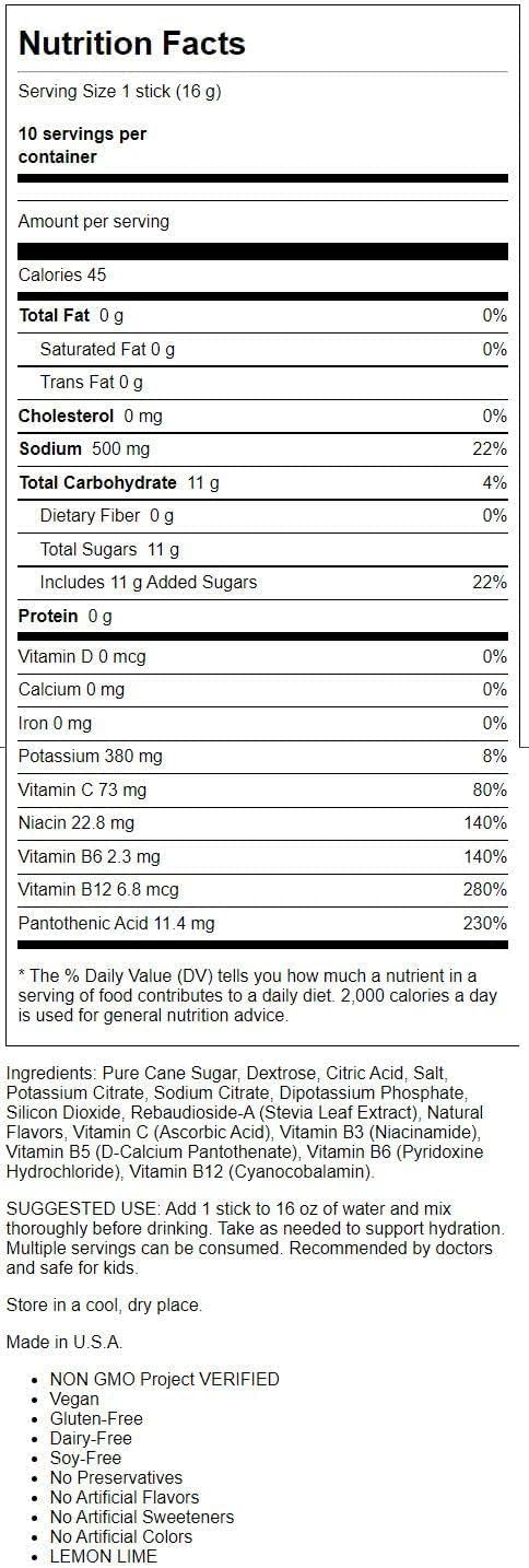 Liquid Iv Hydration Lemon Lime 10 Count 5.65 OZ - Image 3