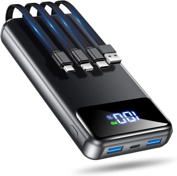 Portable Charger Power Bank 50000mAh Battery Pack, 22.5W Fast Charging PowerBank with Built in Cables,Travel Camping Essential USB-C Portable Phone Charger for iPhone Samsung Pixel Android iPad - Image 2