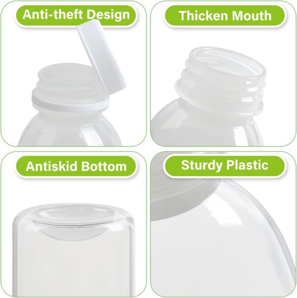 Dishwasher Safe 16oz Plastic Bottles with Caps Reusable BPA Free PP5 Juice Milk Water Smoothie Bottle Heat-Resistant Refillable - Image 5