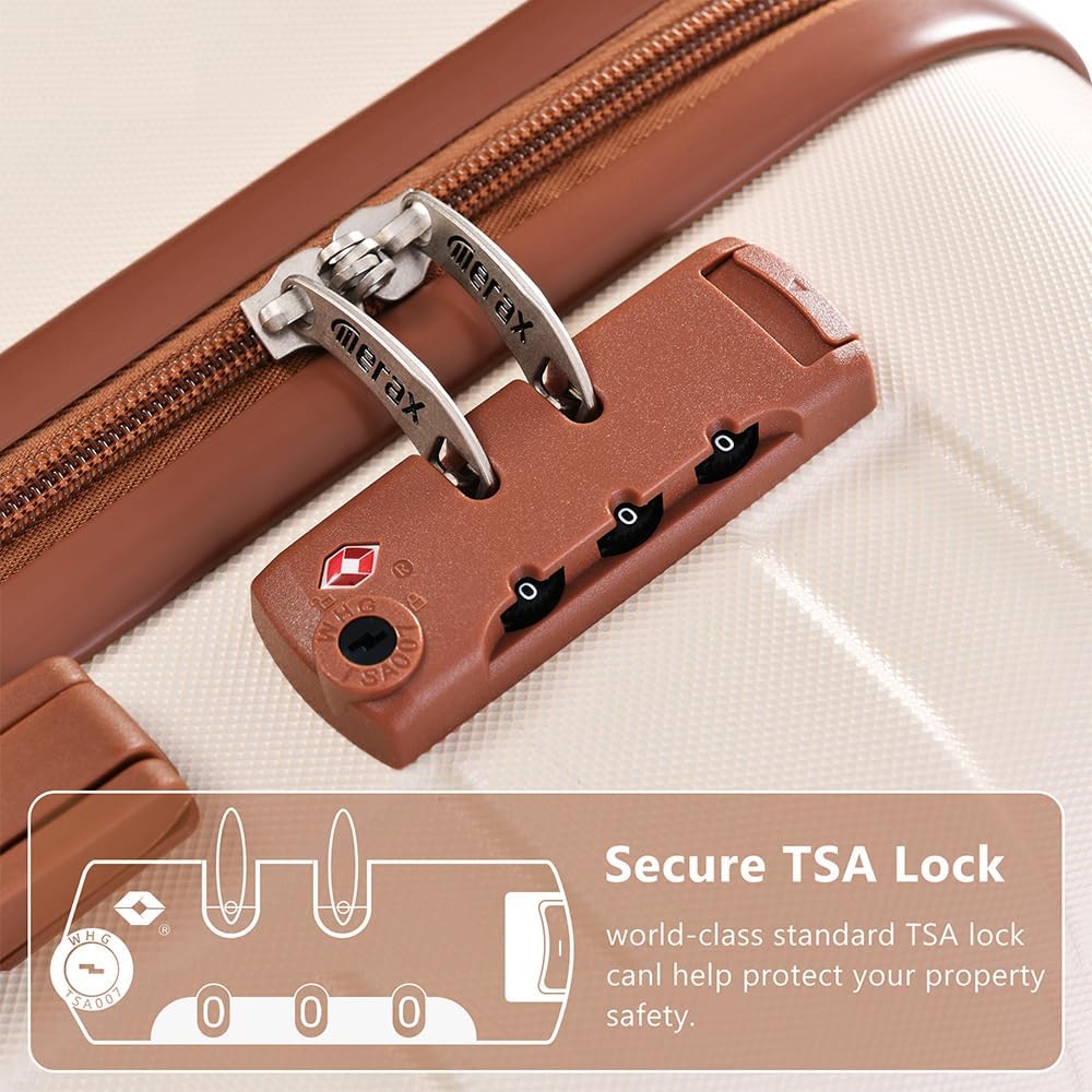 Merax Luggage 3 Pcs ABS Hardside Luggage Sets TSA Lock Spinner Wheel Suitcases - Image 4