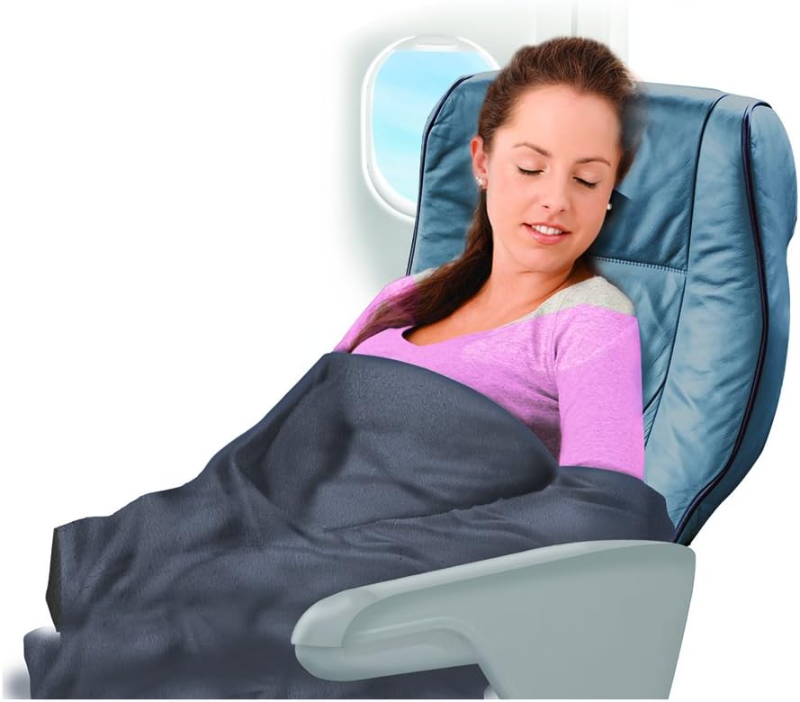 Cloudz Cozy Compact Airplane Travel Blanket for Your Flight, Car, Camping, Home or Comforting Warmth Anywhere! - Light Pink - Image 6