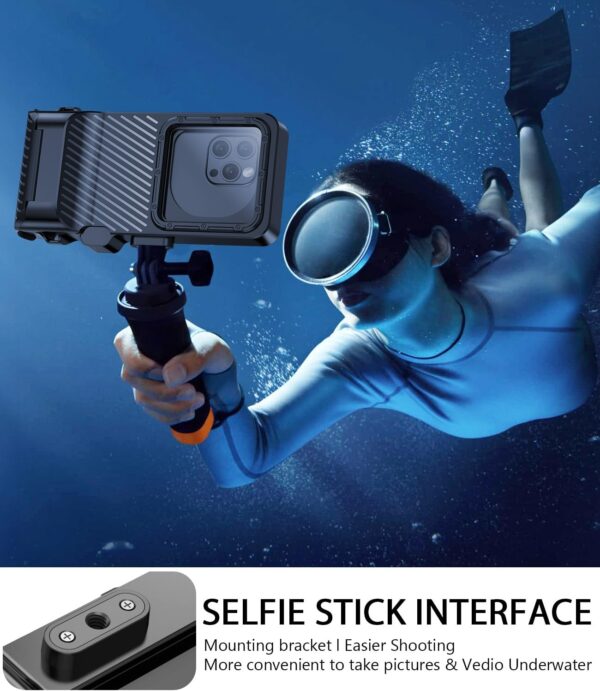 Waterproof Phone Case for Snorkeling - Underwater Touchscreen Housing, Universal Underwater Photo&Video Diving Case for iPhone 16/15/14 Pro Max Samsung Galaxy S25/S24 Ultra Up to 6.9'' Black - Image 8
