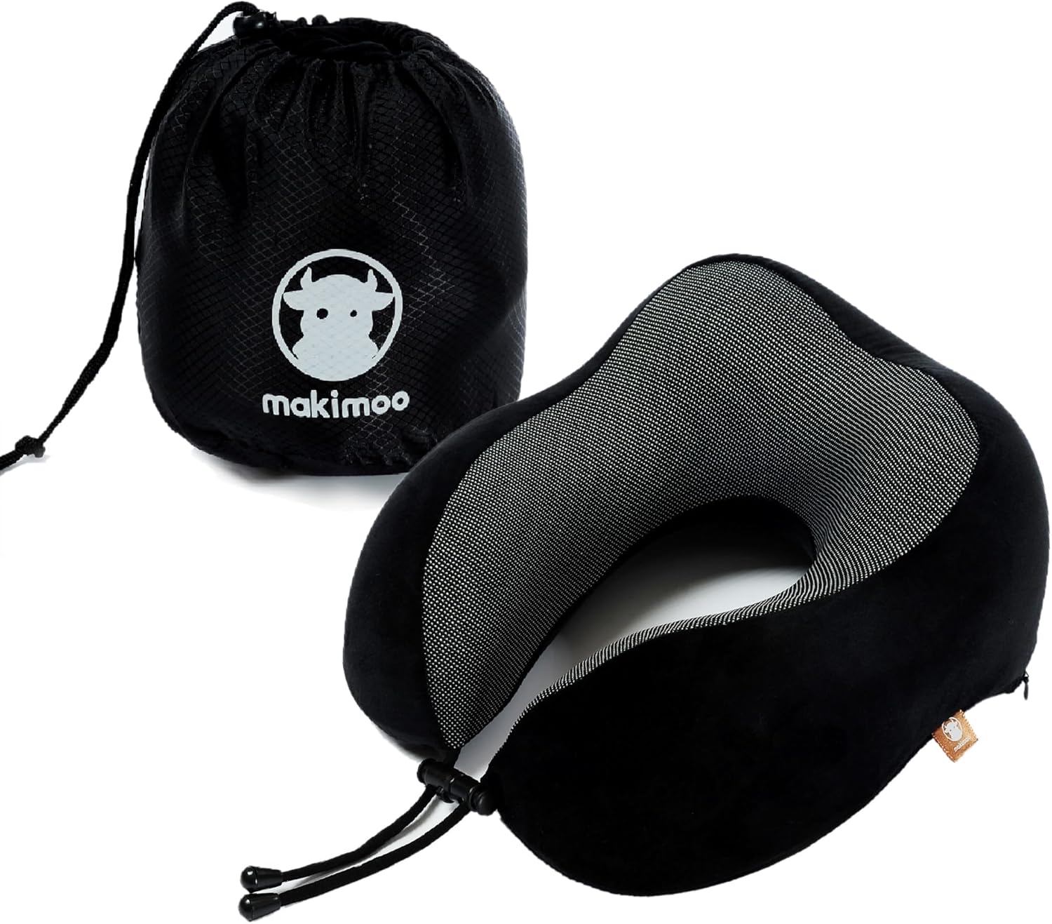 Memory Foam Travel Pillow, Neck Pillow with 360-Degree Head Support, Comfortable and Lightweight, Ideal for Sleeping on Airplane, Car, Train, Bus and Home Use, Comes with Storage Bag (Black) - Image 2