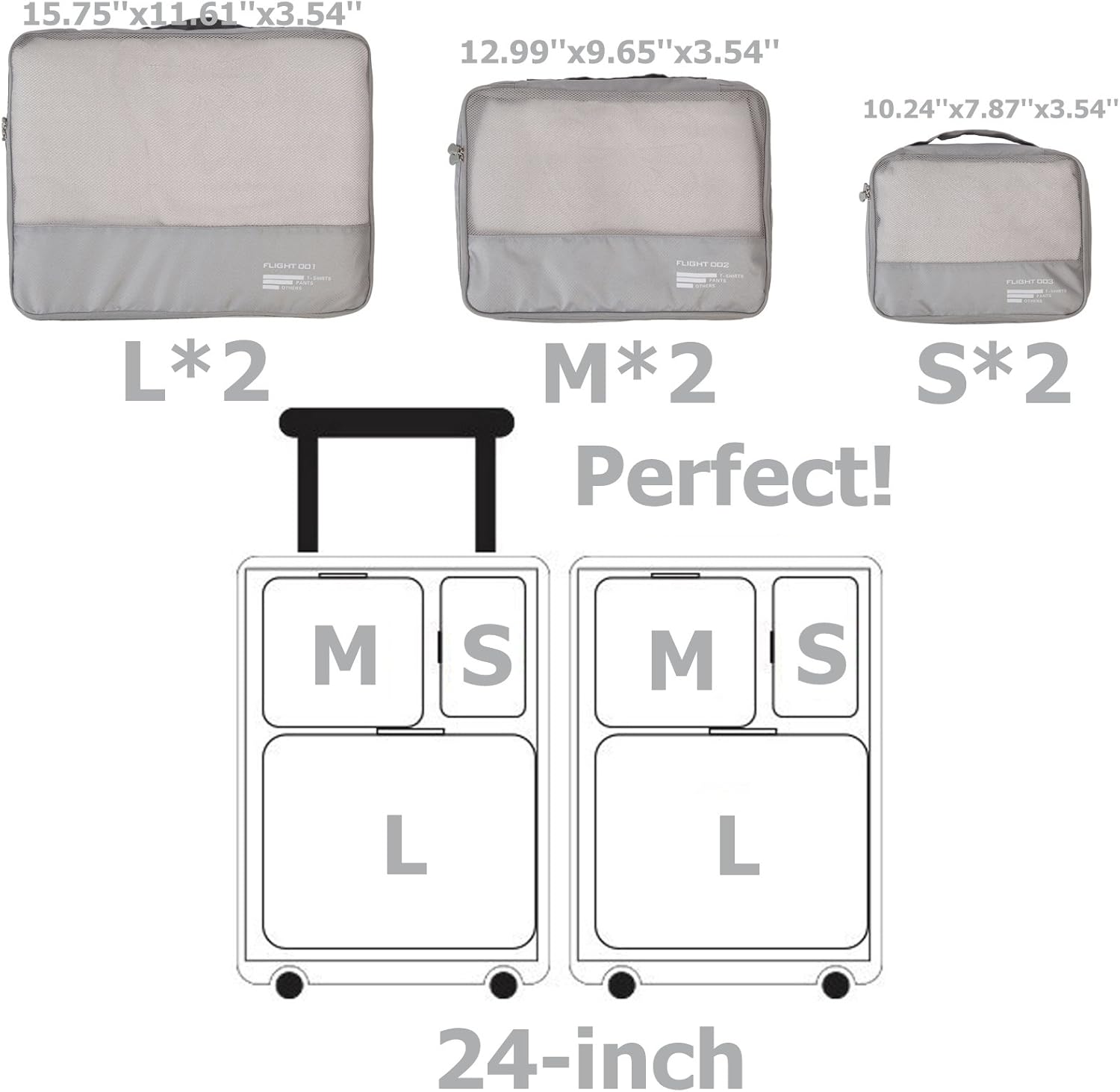 Packing Cubes Set Travel Luggage Organizers Suitcase Lightweight Accessories - Image 7