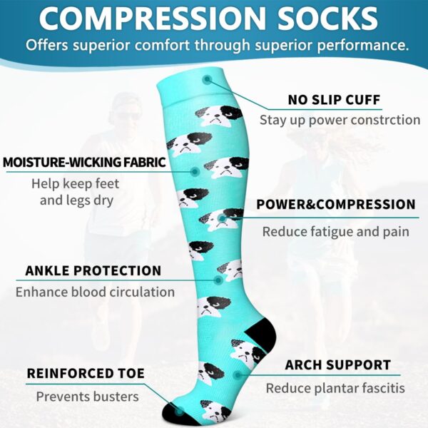 6 Pack Copper Compression Socks for Women and Men Circulation-Best Support for Medical, Running,Nursing,Athletic - Image 6