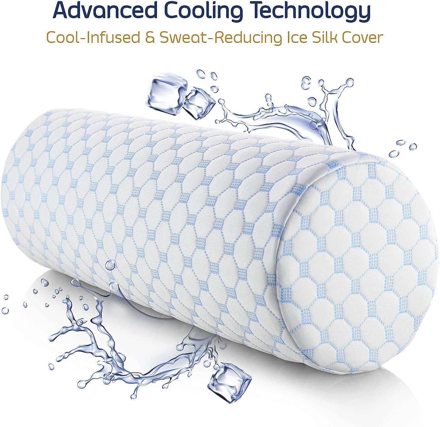 Nestl Neck Roll Pillow for Pain Relief - Premium Memory Foam – Bolster Pillow for Sleeping with a Breathable Cooling Cover - Comfy Cylinder Neck Roll Pillow - Image 3
