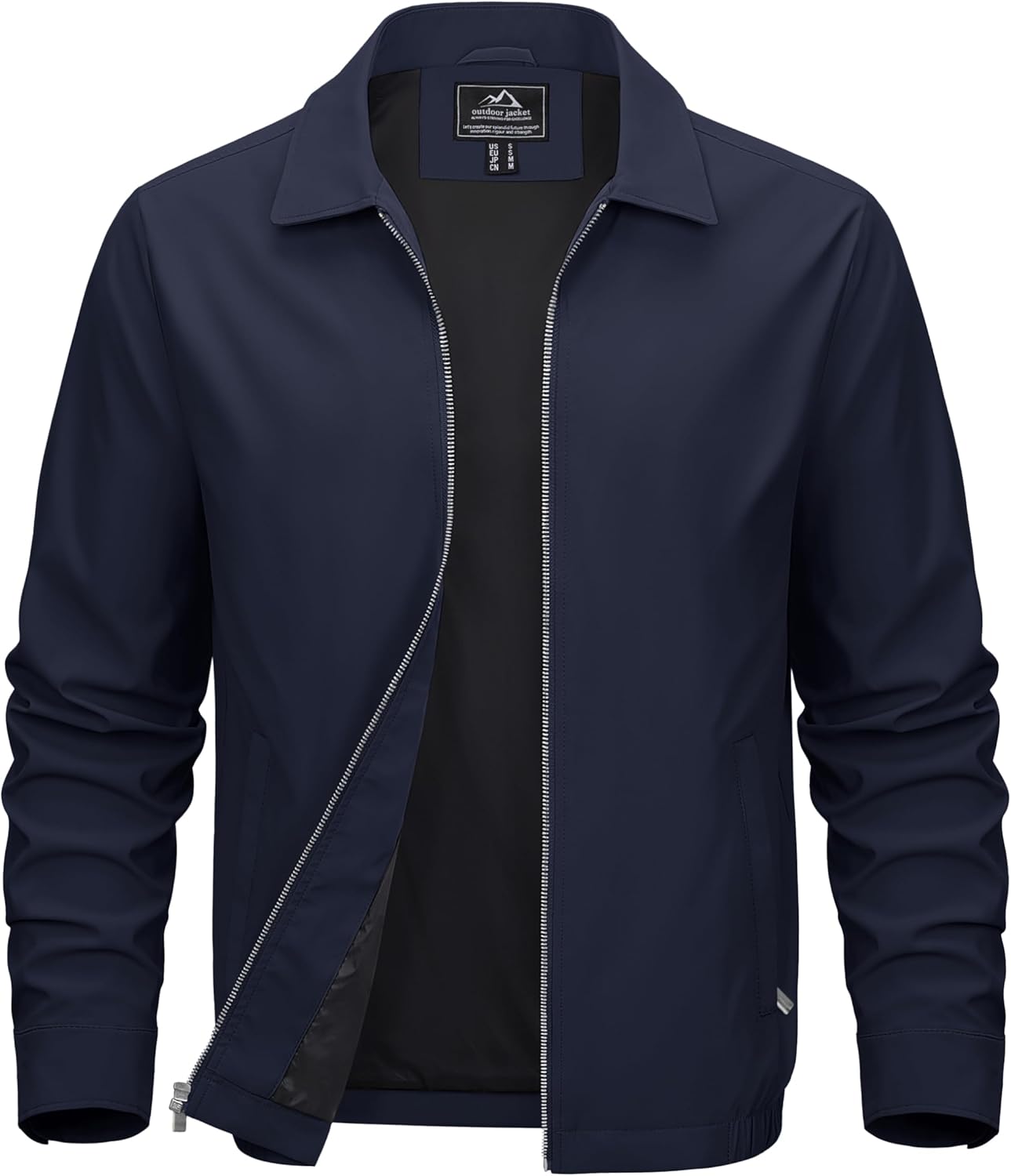 MAGCOMSEN Men's Lightweight Jackets Full Zip Up Light Coat Laydown Collar Jacket Casual Windbreaker Jacket with Zip Pockets - Image 2