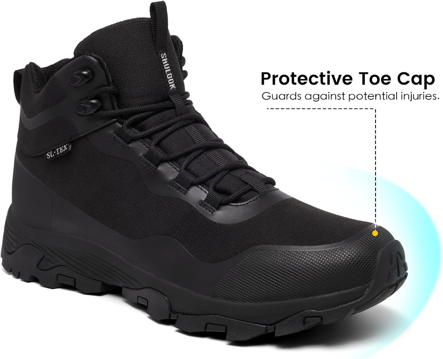 SHULOOK Men's Waterproof Hiking Boots Outdoor Lightweight Breathable Trekking Camping Mountaineering Shoes - Image 6