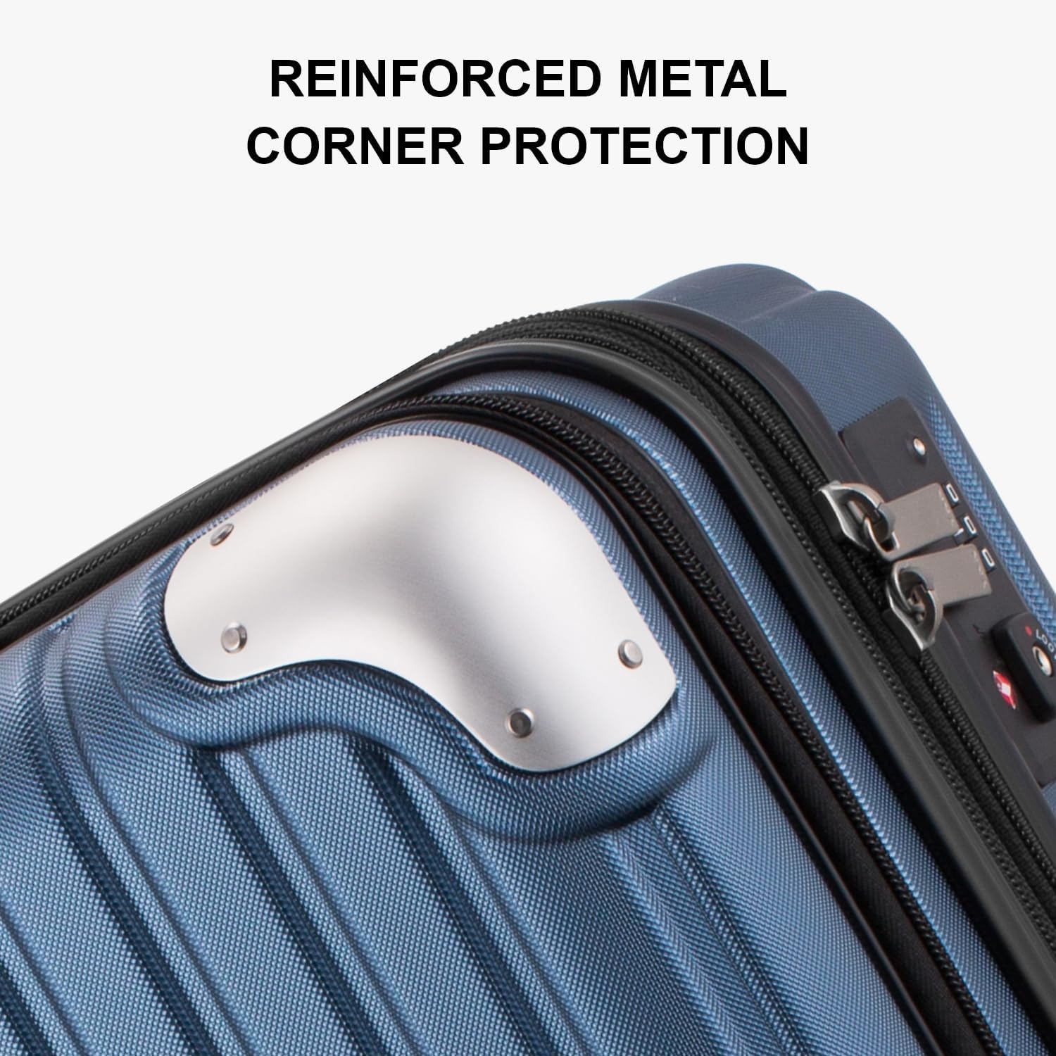 LEVEL8 Grace Carry on Luggage Airline Approved, 20 Inch Expandable Hard Sided Luggages with Spinner Wheels, Harshell Small Rolling Suitcase for Women Men with Tsa Lock, Blue - Image 5