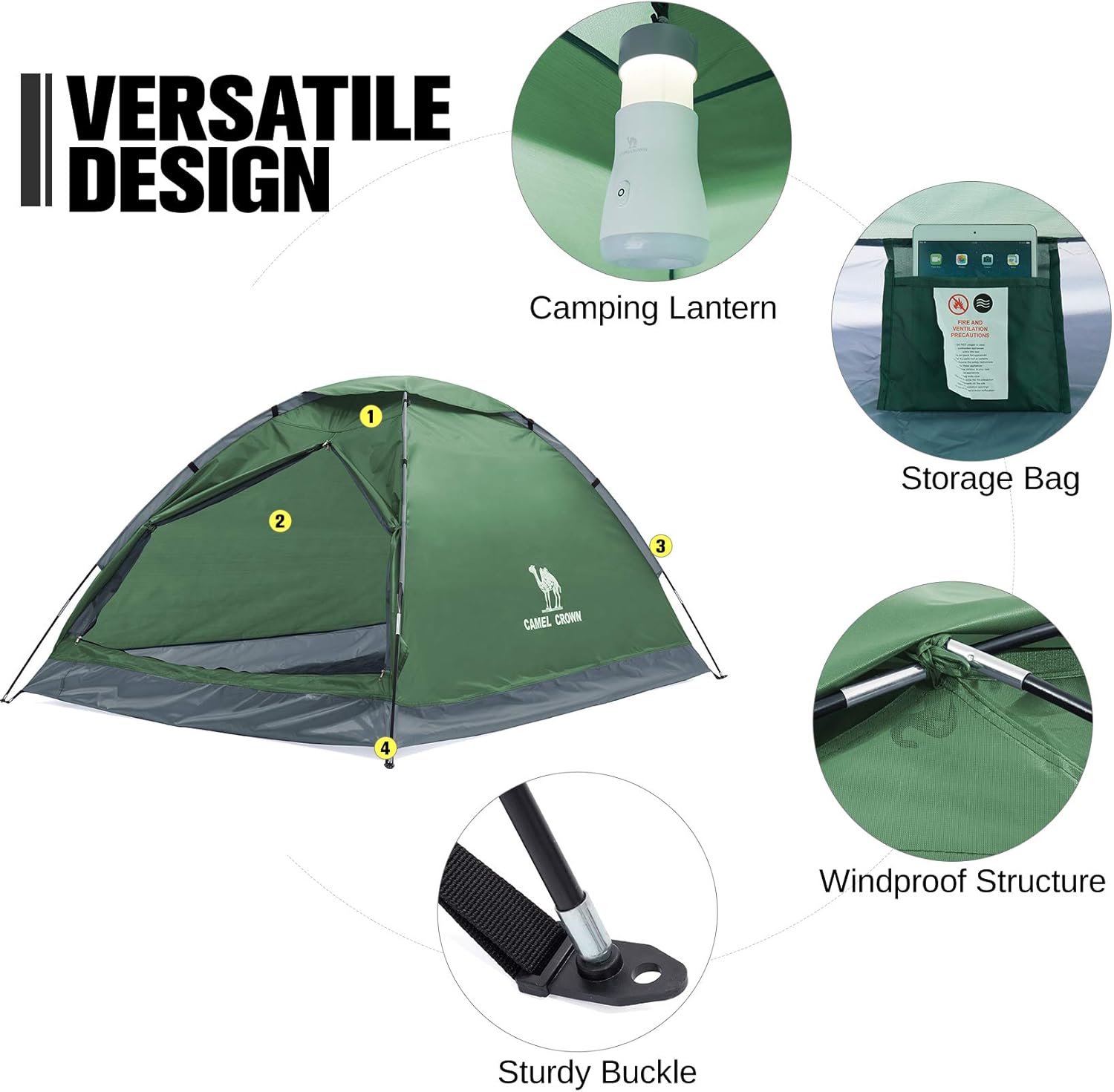CAMEL CROWN Tents for Camping 2/3/4/5 Person Camping Dome Tent, Waterproof,Spacious, Lightweight Portable Backpacking Tent for Outdoor Camping/Hiking - Image 5