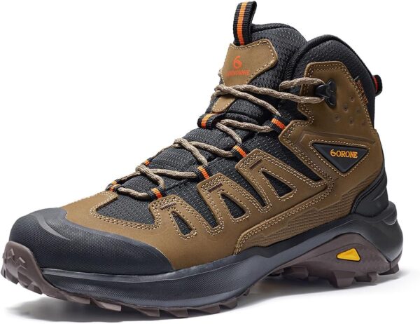 Men's Waterproof Hiking Boots Outdoor Lightweight Breathable Leather Trekking Camping Mountaineering Shoes - Image 2