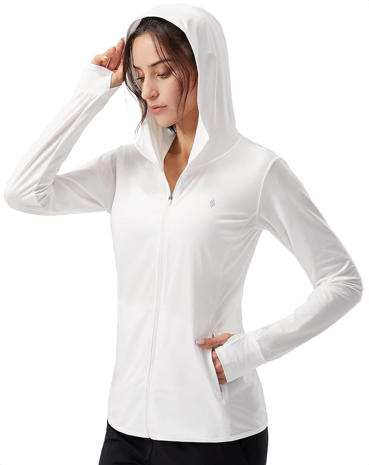 Soothfeel Women's UPF 50+ Sun Protection Hoodie Jacket Lightweight Long Sleeve Sun Shirt for Women with Pocket Hiking Outdoor - Image 2
