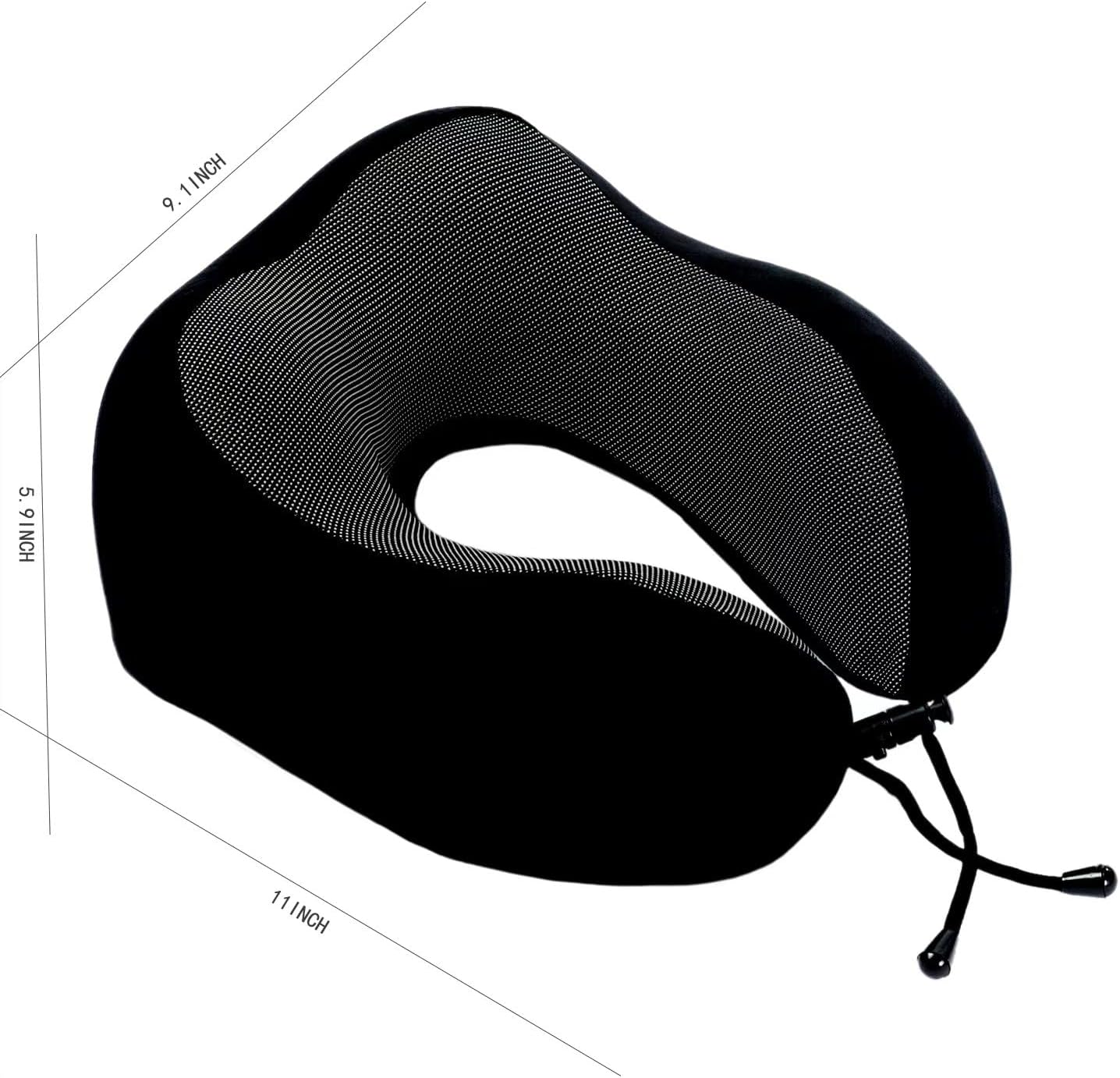 Memory Foam Travel Pillow, Neck Pillow with 360-Degree Head Support, Comfortable and Lightweight, Ideal for Sleeping on Airplane, Car, Train, Bus and Home Use, Comes with Storage Bag (Black) - Image 7