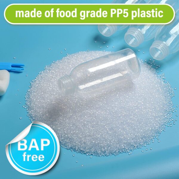 Dishwasher Safe 16oz Plastic Bottles with Caps Reusable BPA Free PP5 Juice Milk Water Smoothie Bottle Heat-Resistant Refillable - Image 6