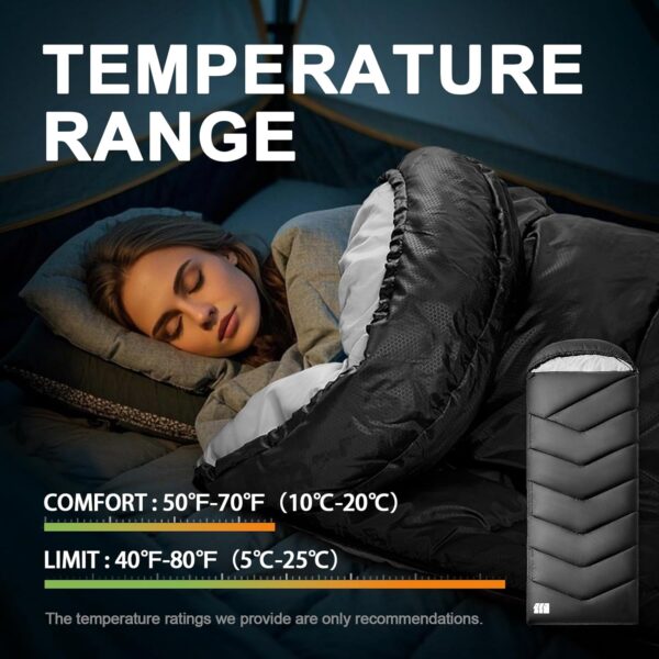 Sleeping Bags for Adults Warm Weather,Lightweight for Camping Hiking Traveling - Image 6