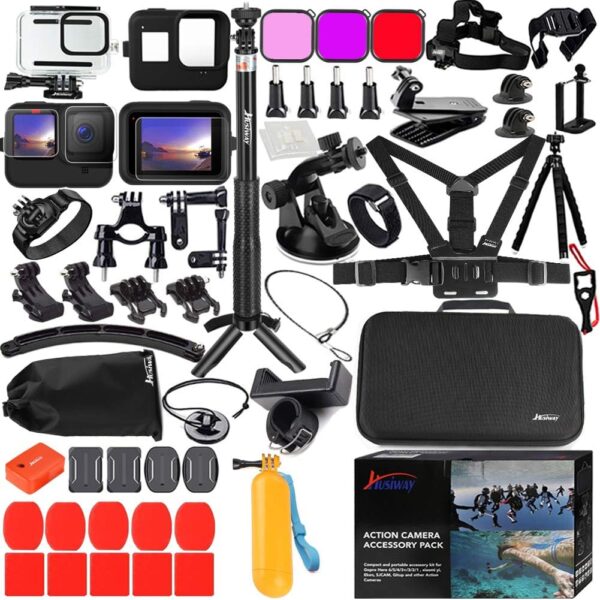 Accessories Kit for Gopro Hero 13 12 11 10 9 Black Waterproof Housing Silicone Case Glass Screen Protector Bundle for Go pro Gopro13 Gopro12 Gopro11 Gopro10 Hero13 Hero12 Hero11 Hero10 Camera 62E - Image 2