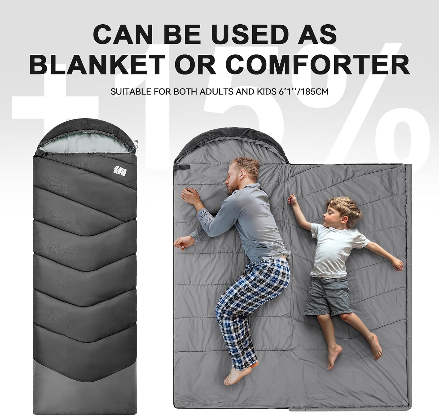 Sleeping Bags for Adults Cold Weather & Warm,Backpacking Camping Sleeping Bag for Tall Girls Boys,Lightweight,Compact,Waterproof Camping Gear for Traveling,Hiking,Hotel,Outdoor & Indoor - Image 6