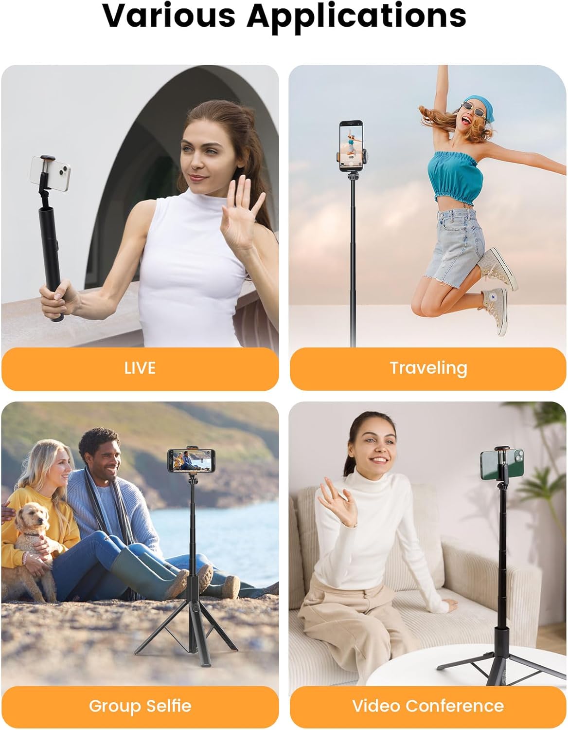 71" Phone Tripod, NT79 Extendable Selfie Stick Professional Video Accessories for Cell Phone&Camera, Phone Tripod Stand Holder with Remote Compatible with iPhone Android, Camera - Image 9