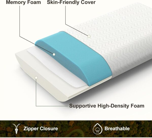 Vekkia Travel Pillow, Memory Foam Pillow Compressible Camping Pillow with Washable Cover,Ergonomic Supportive Pillow for Sleeping Ideal for Adults Kids Travel, Hiking, Airplane and Car-S - Image 5