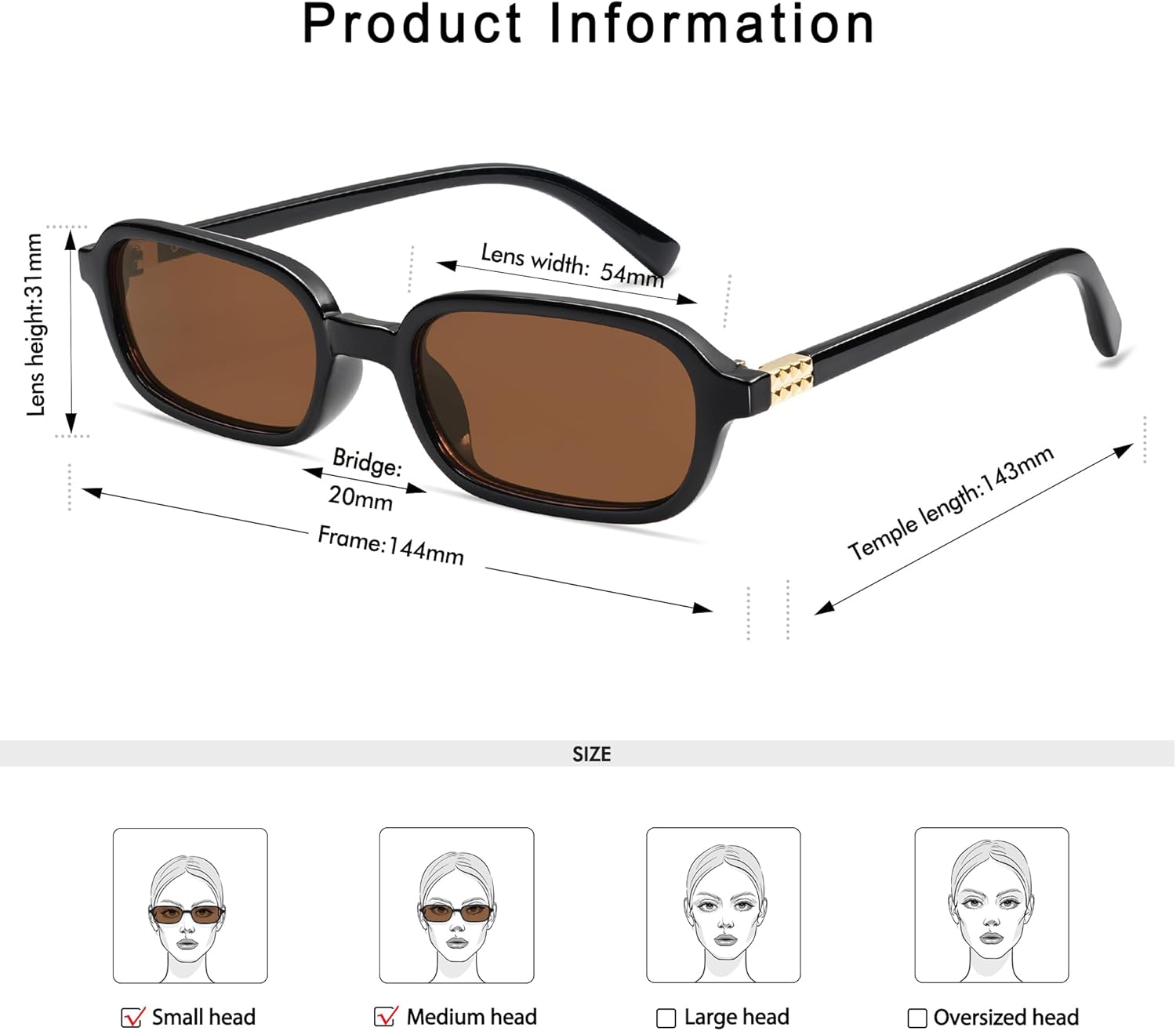 Retro Rectangular Sunglasses for Women Vintage Fashion Trendy Funny Small 90s Square Sunnies 2025 AP3698 - Image 5