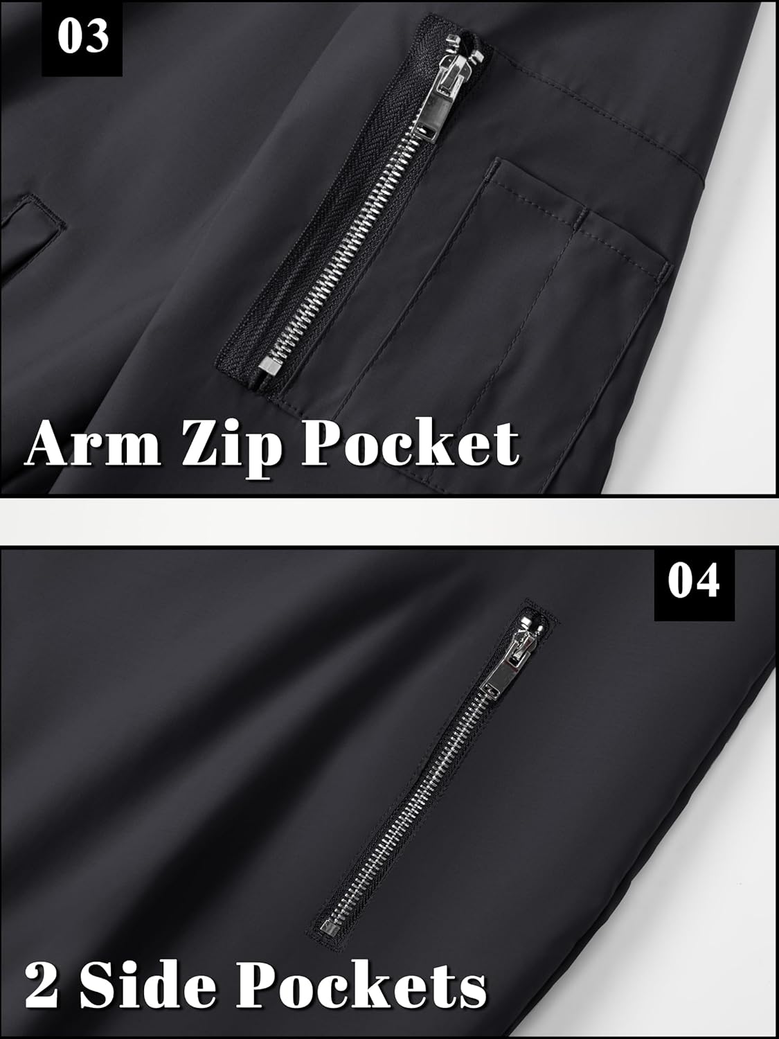 TACVASEN Men's Bomber Jacket Lightweight Casual Spring Fall Windbreaker Zip Up Coat with Pocket - Image 7