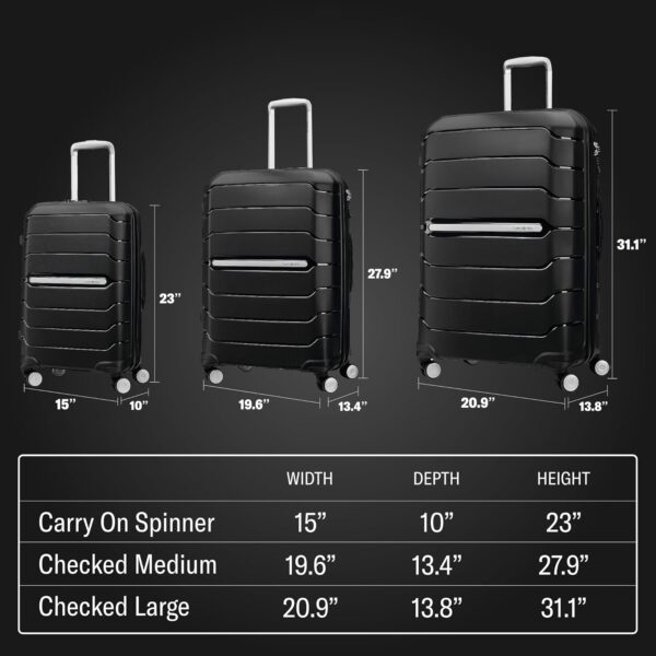 Samsonite Freeform Large Checked Luggage with Dual 360° Spinner Wheels - TSA Lock, Airline-Approved - Lightweight Durable Polypropylene Expandable Hardshell - Black - Image 5
