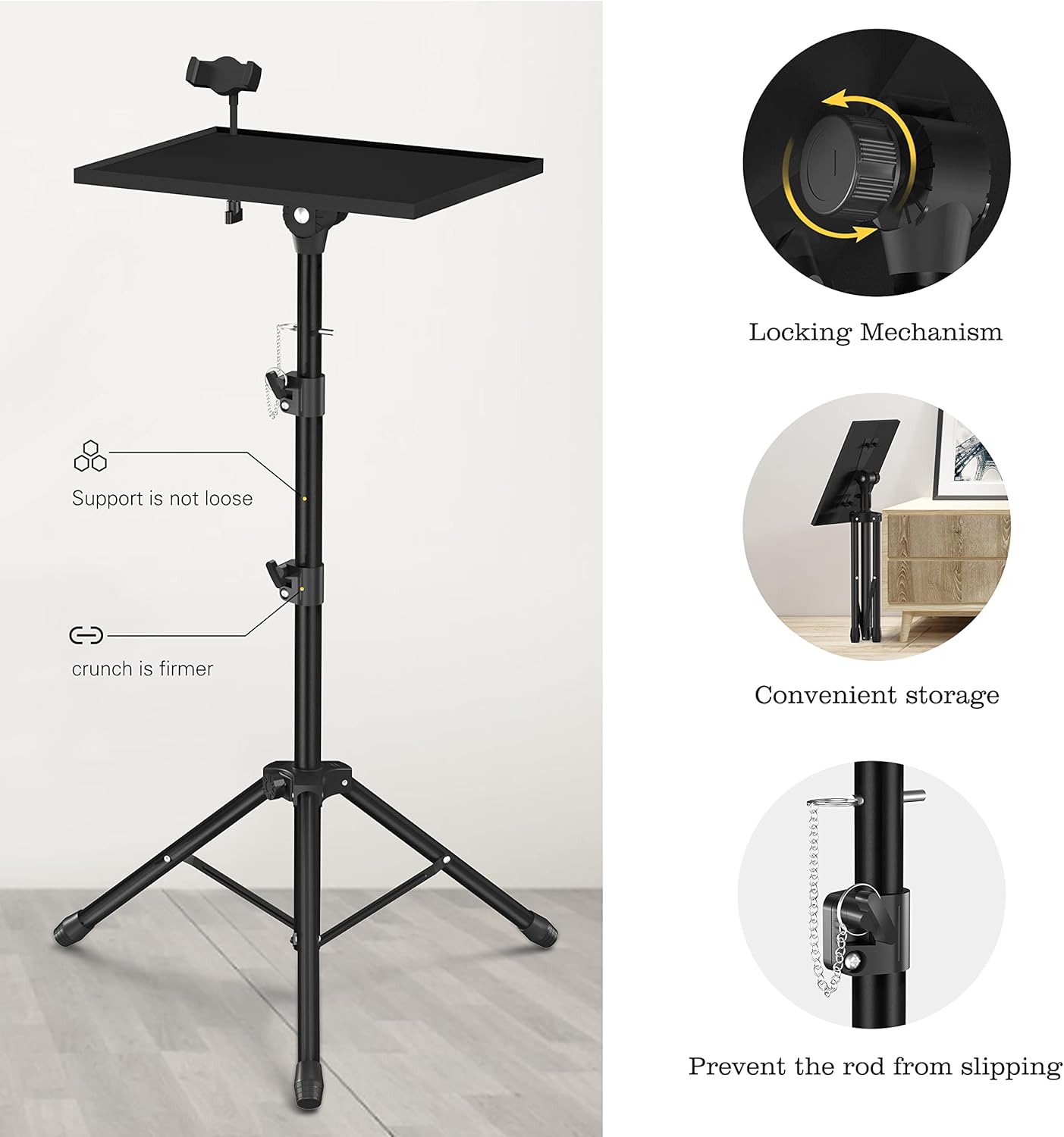 Projector Stand Tripod - Laptop Tripod Projector Stand Adjustable Height 22 to 47 Inch, Projector Tripod Stand, Tripod for Porjector, Projector Stand for Outdoor Movies - Image 4