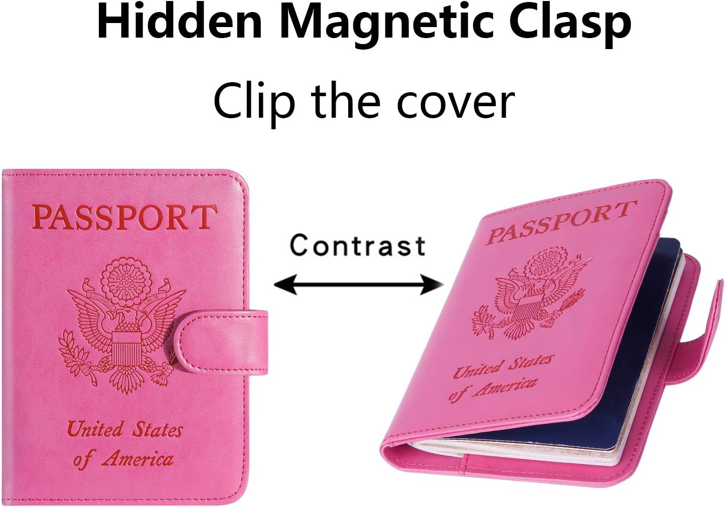 Passport Holder Cover Wallet RFID Blocking Leather Card Case Travel Accessories for Women Men (Pink) - Image 4