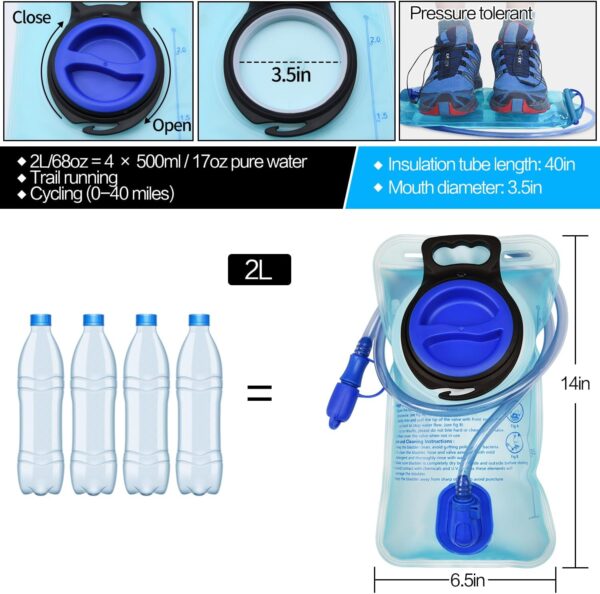 1.5L/2L/2.5L/3L Hydration Bladder, Large Opening Water Storage Bladder Bag, for Cycling Hiking Camping - Image 4