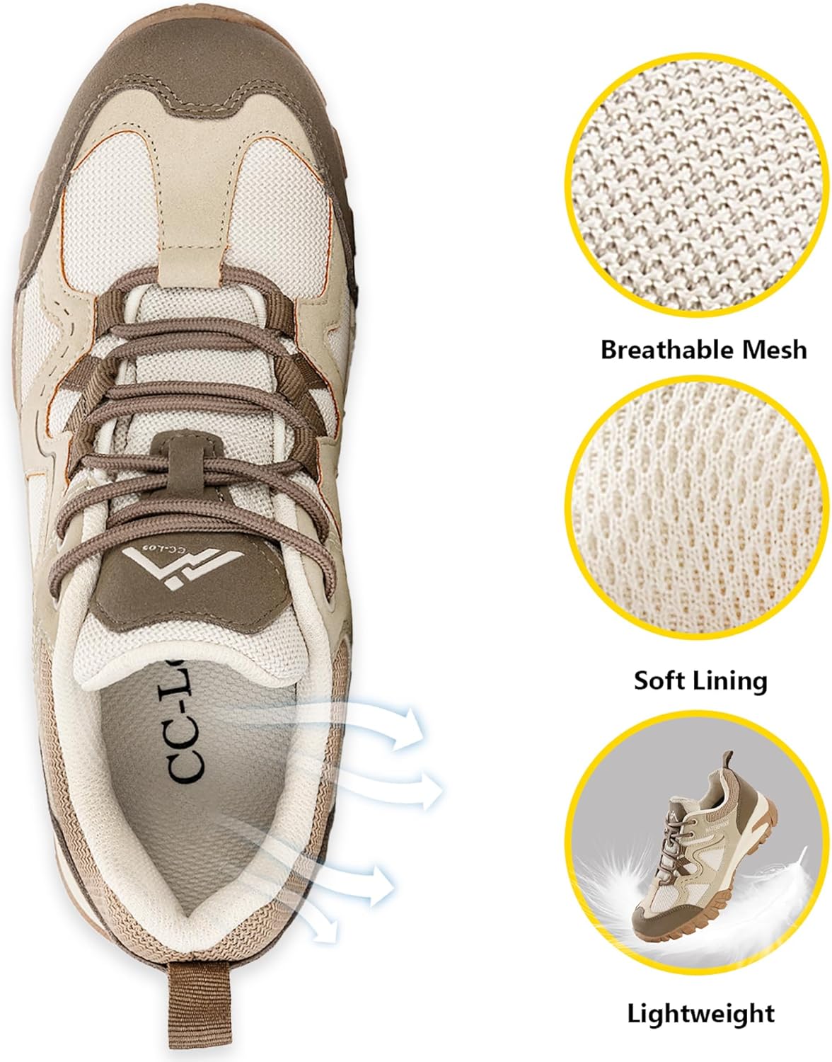 CC-Los Women's Lightweight Waterproof Hiking Shoes for Walking, Outdoor & Climbing Size 5.5-11 - Image 4