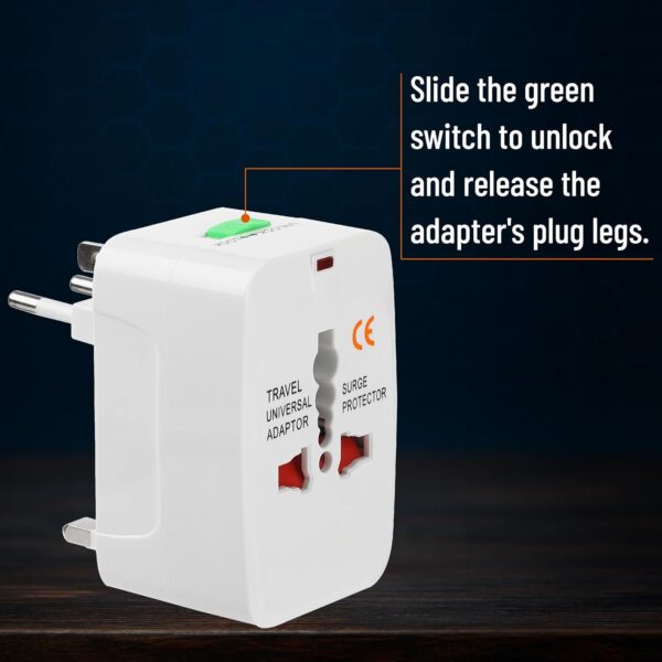 Bates- Universal Adapter for Travel, Compact International Power Adapter for USA, EU, UK, Australia, and India Outlets, All in One - Image 5