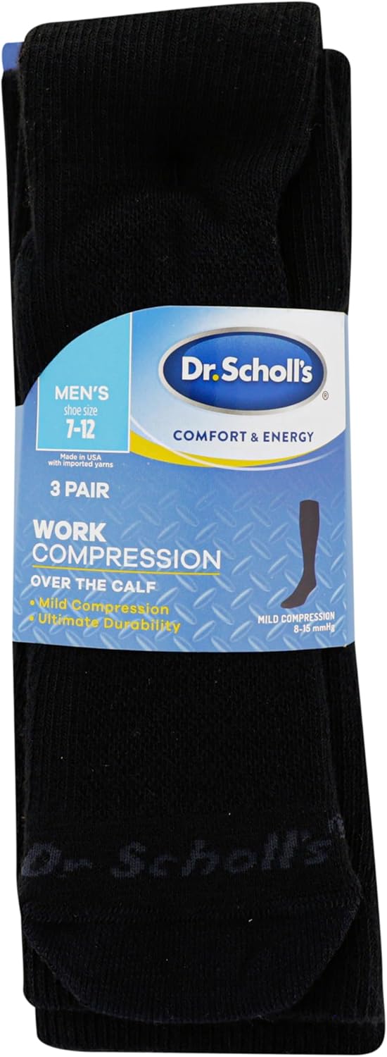 Dr. Scholl's mens Athletic & Work Compression Over the Calf Socks - 1 & 3 Pairs - Fatigue Relief - Image 4