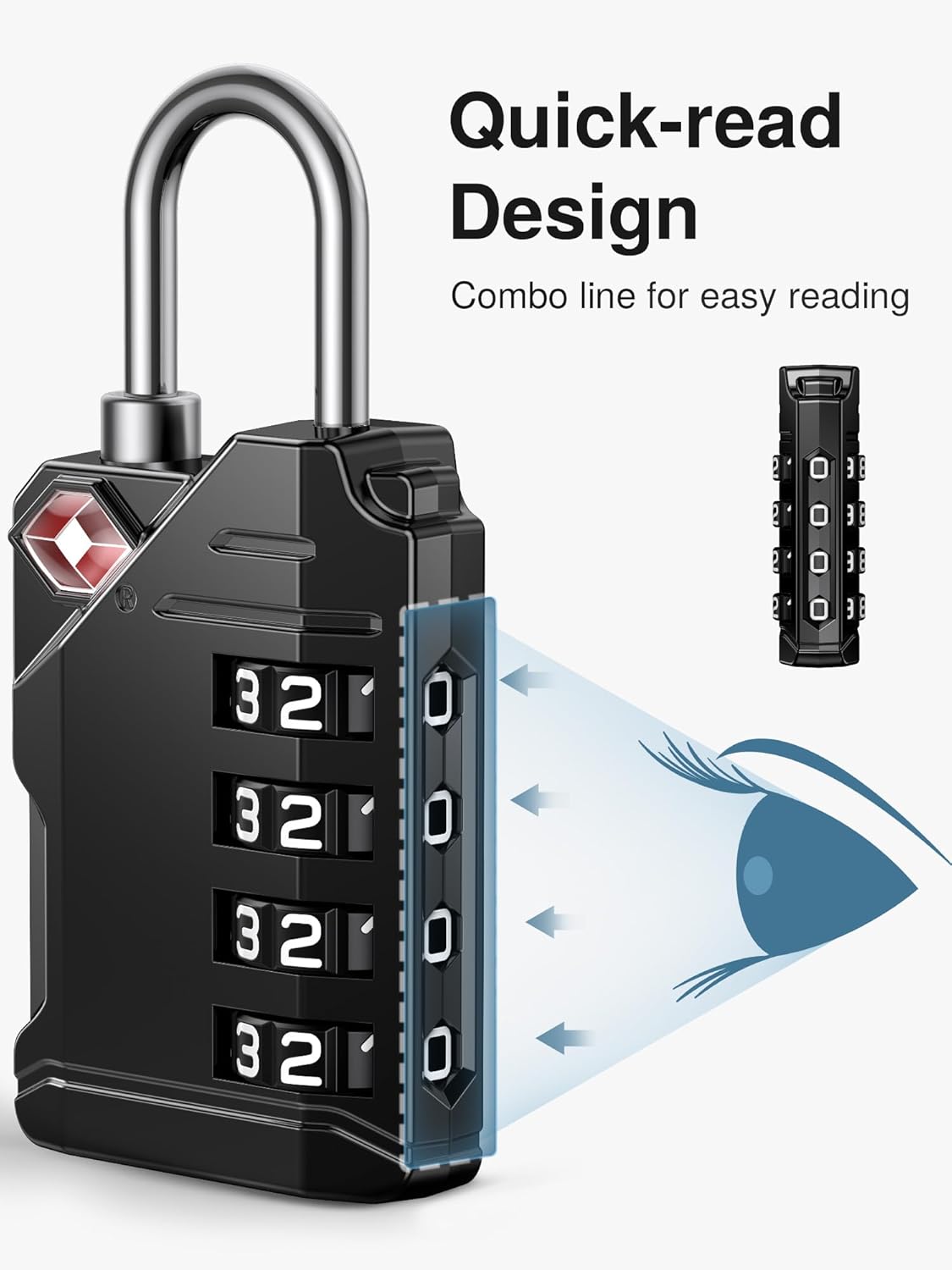 Puroma TSA Approved Travel Luggage Locks, 2 Pack Black 4 Digit Resettable Combination Code Lock with Zinc Alloy Body for Suitcase, Backpack, Laptop Bag, Gym Locker, Toolbox - Image 6
