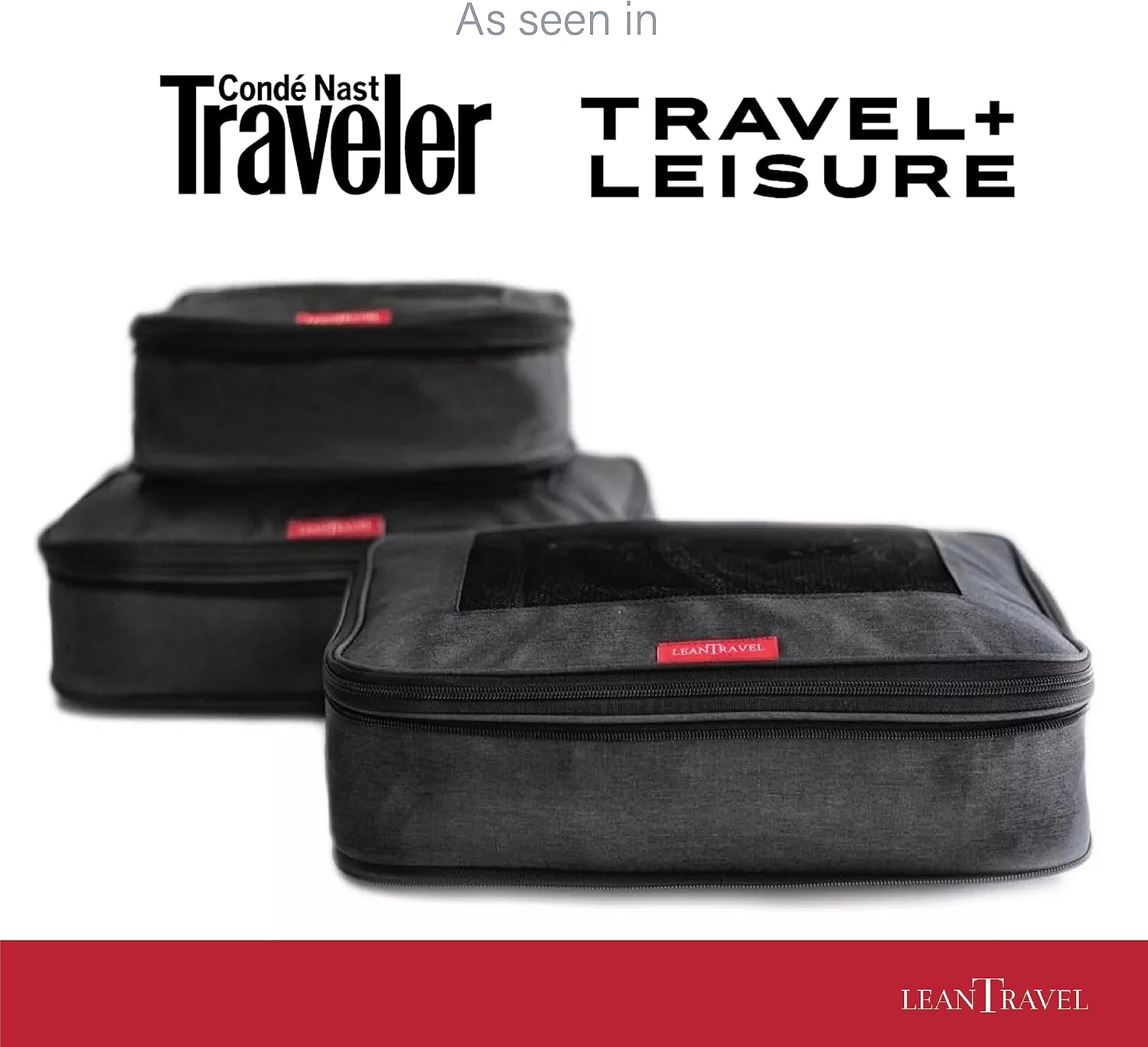 LeanTravel Compression Packing Cubes for Travel Organizers with Double Zipper (6-Pack (2L+2M+2S), Black) - Image 6