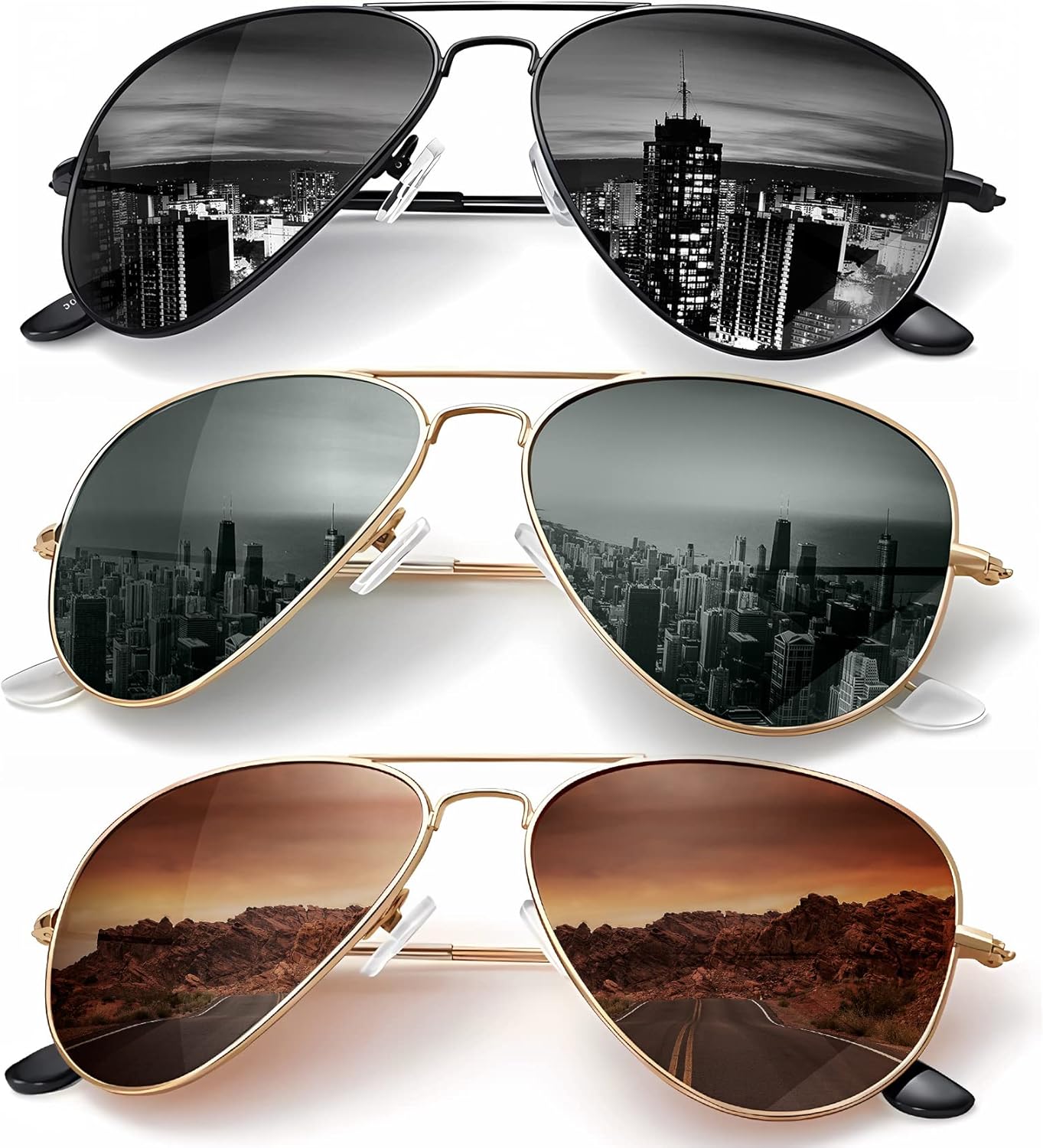KALIYADI Classic Aviator Sunglasses for Men Women Driving Sun glasses Polarized Lens UV Blocking - Image 2
